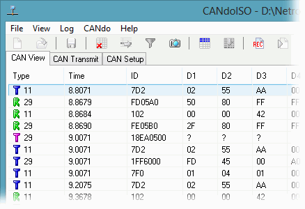 CANdo Application - CAN Cyclic View