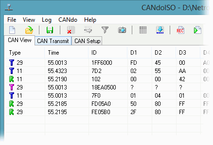 CANdo Application - CAN Fixed View