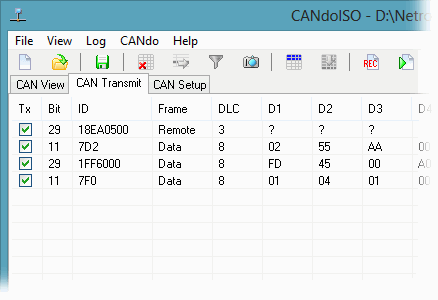 CANdo Application - CAN Transmit